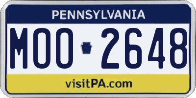 PA license plate MOO2648