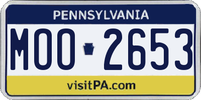 PA license plate MOO2653