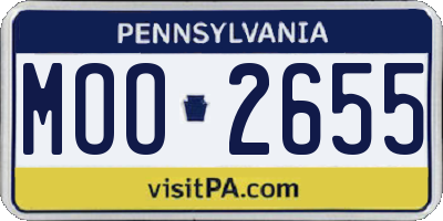 PA license plate MOO2655