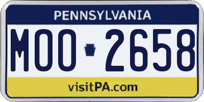 PA license plate MOO2658