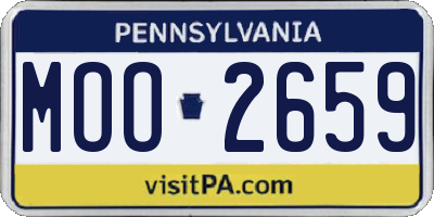 PA license plate MOO2659