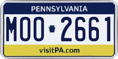 PA license plate MOO2661