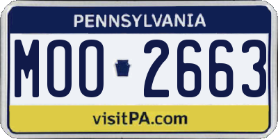 PA license plate MOO2663