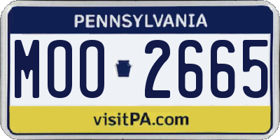 PA license plate MOO2665