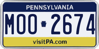 PA license plate MOO2674