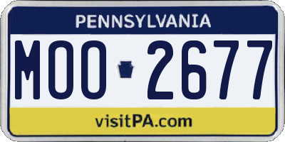 PA license plate MOO2677