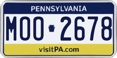 PA license plate MOO2678