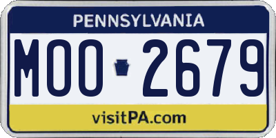PA license plate MOO2679