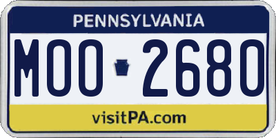 PA license plate MOO2680