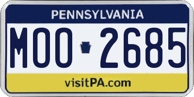 PA license plate MOO2685
