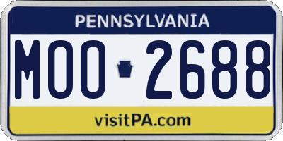 PA license plate MOO2688
