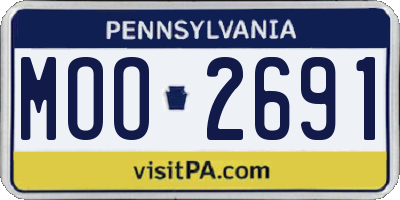 PA license plate MOO2691