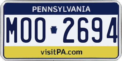 PA license plate MOO2694