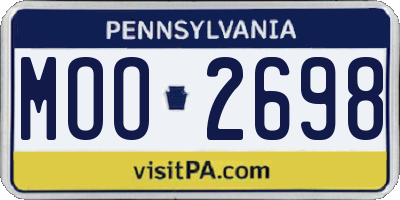 PA license plate MOO2698