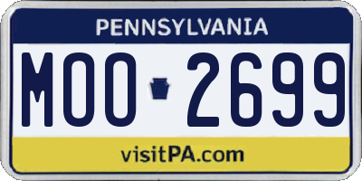 PA license plate MOO2699