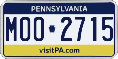 PA license plate MOO2715