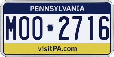 PA license plate MOO2716