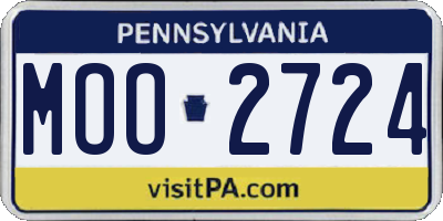 PA license plate MOO2724