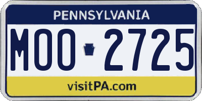PA license plate MOO2725