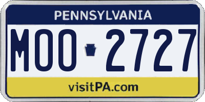 PA license plate MOO2727