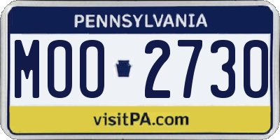 PA license plate MOO2730