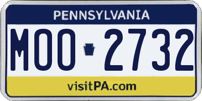 PA license plate MOO2732