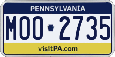 PA license plate MOO2735