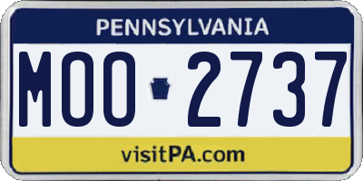 PA license plate MOO2737