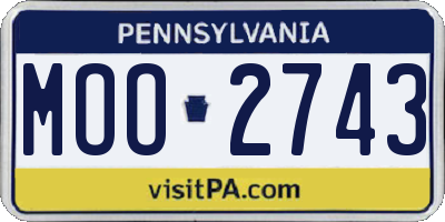 PA license plate MOO2743