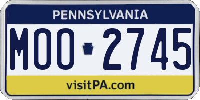 PA license plate MOO2745