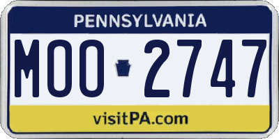 PA license plate MOO2747