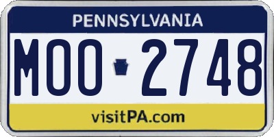 PA license plate MOO2748