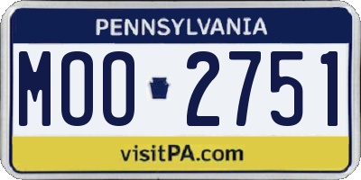 PA license plate MOO2751