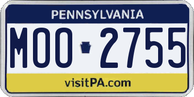 PA license plate MOO2755