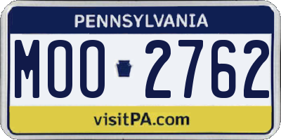PA license plate MOO2762