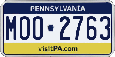 PA license plate MOO2763