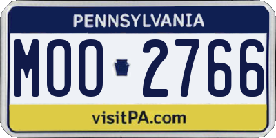 PA license plate MOO2766