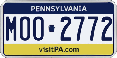 PA license plate MOO2772