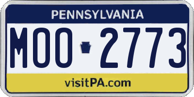 PA license plate MOO2773