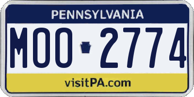 PA license plate MOO2774