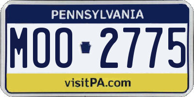 PA license plate MOO2775
