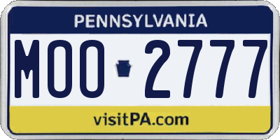 PA license plate MOO2777