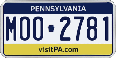 PA license plate MOO2781
