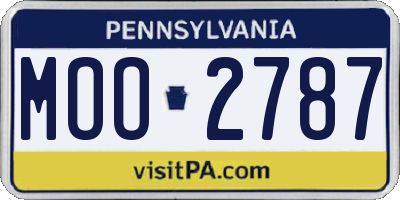 PA license plate MOO2787