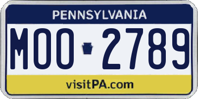 PA license plate MOO2789