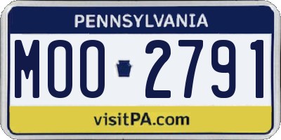 PA license plate MOO2791