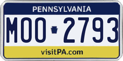 PA license plate MOO2793