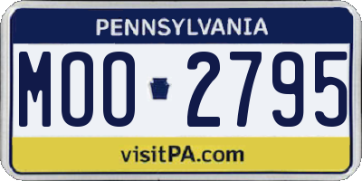 PA license plate MOO2795