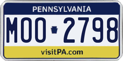 PA license plate MOO2798