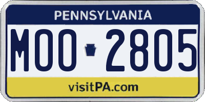 PA license plate MOO2805